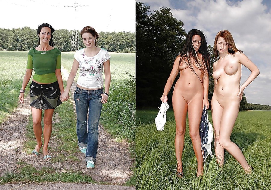 Девушка раздевается догола на улице