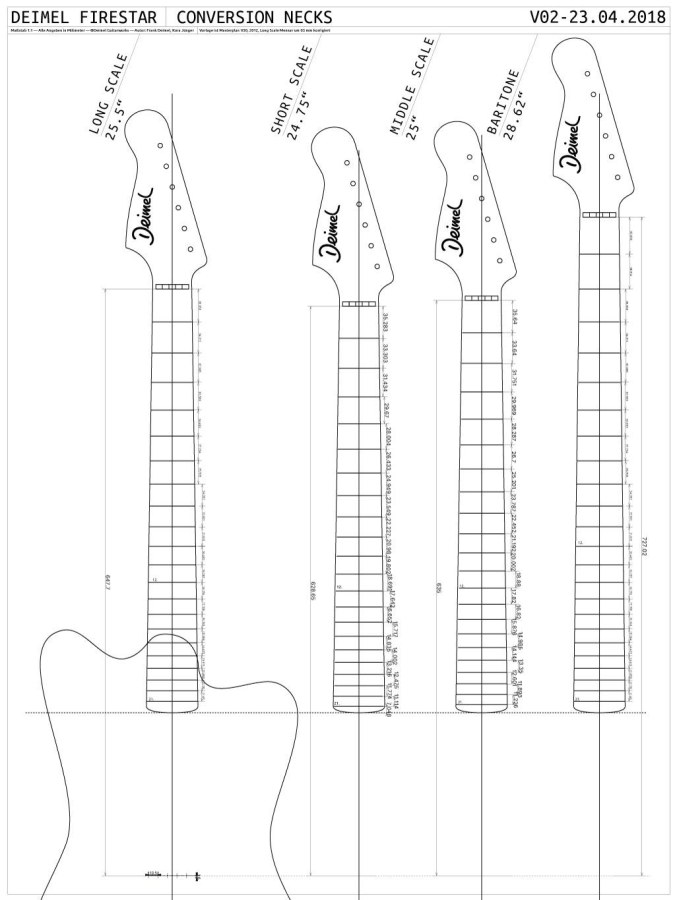 Чертёж бас гитары Warwick